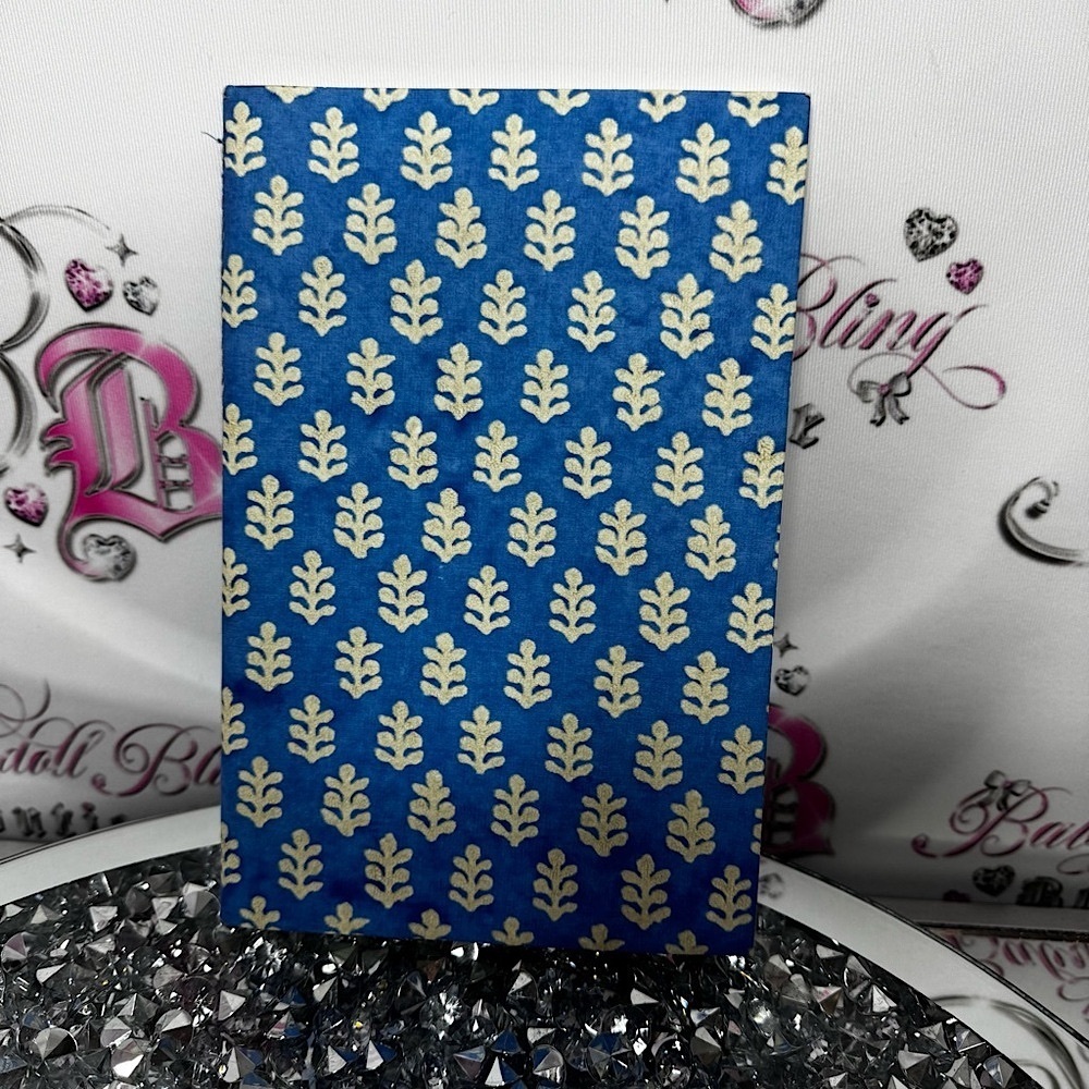 Notebook notes boho luxury planner daily write Blue and White Patterned Notebook